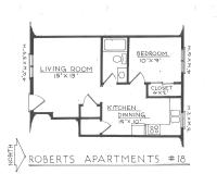 Floor plan thumbnail for First floor of 1 bedroom, 1 bathroom unit