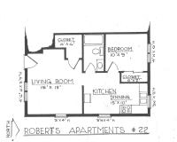 Floor plan thumbnail for 1 bedroom, 1 bathroom unit